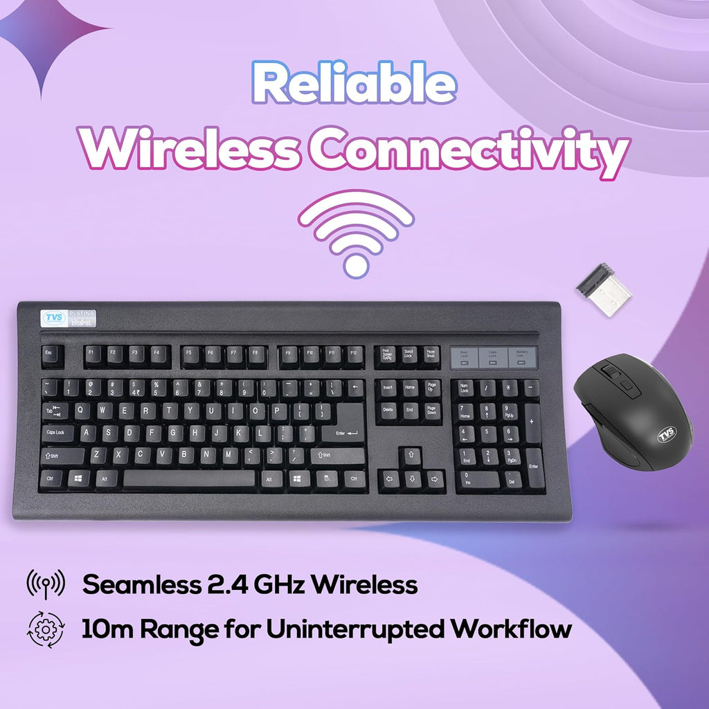 TVS Gold Platina Wireless Mechanical Keyboard & Mouse Combo