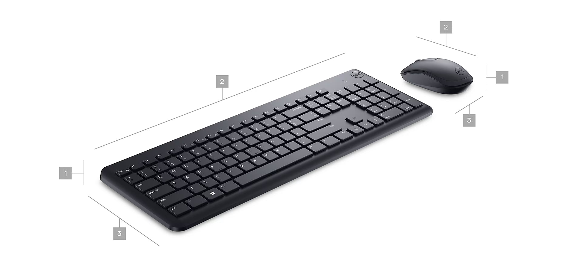 Dell KM3322W Keyboard & Mouse Wireless Combo